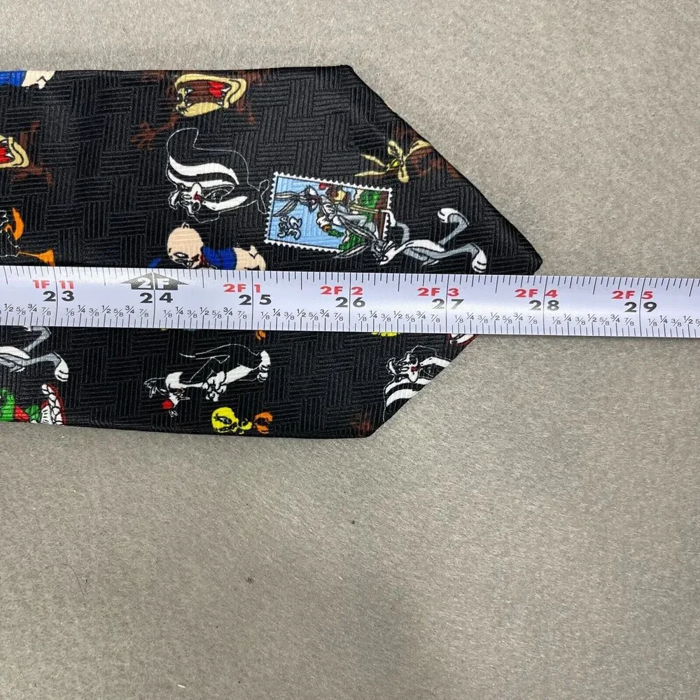 Looney Tunes Stamp Collection Silk Tie Warner Bros Bugs Bunny Vintage 1997